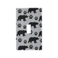 thumbnail image 1 of Yayeee Toggle Light Switch Wall Plate 1-Gang 4.5"x2.7" Home Decorative Outlet Cover, Gray Bear Paws Pattern, 1 of 7