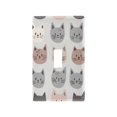 thumbnail image 1 of Yayeee Toggle Light Switch Wall Plate 1-Gang 4.5"x2.7" Home Decorative Outlet Cover, Gray Cat Pattern, 1 of 7