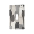 thumbnail image 1 of Yayeee Toggle Light Switch Wall Plate 1-Gang 4.5"x2.7" Home Decorative Outlet Cover, Gray Cute Cats, 1 of 7