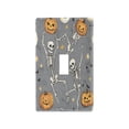 thumbnail image 1 of Yayeee Toggle Light Switch Wall Plate 1-Gang 4.5"x2.7" Home Decorative Outlet Cover, Gray Halloween Dancing, 1 of 7