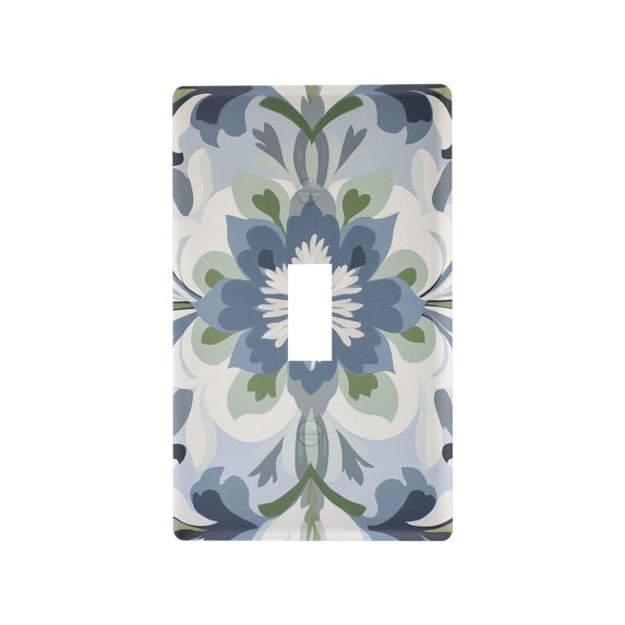 Yayeee Toggle Light Switch Wall Plate 1-Gang 4.5"x2.7" Home Decorative Outlet Cover, Green Floral