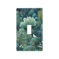 thumbnail image 1 of Yayeee Toggle Light Switch Wall Plate 1-Gang 4.5"x2.7" Home Decorative Outlet Cover, Green Forest Pattern, 1 of 7