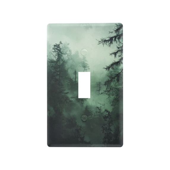 Yayeee Toggle Light Switch Wall Plate 1-Gang 4.5"x2.7" Home Decorative Outlet Cover, Green Forest