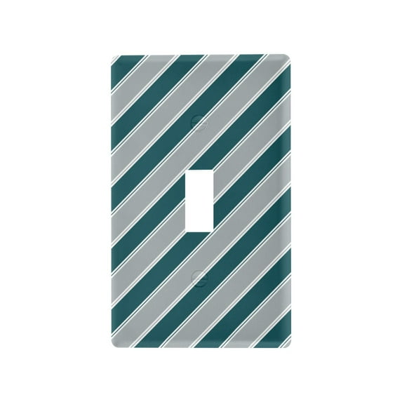 Yayeee Toggle Light Switch Wall Plate 1-Gang 4.5"x2.7" Home Decorative Outlet Cover, Green Stripes Pattern