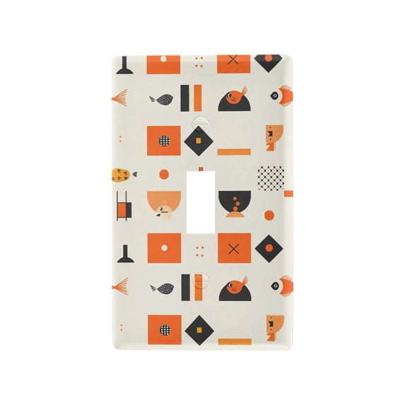Yayeee Toggle Light Switch Wall Plate 1-Gang 4.5"x2.7" Home Decorative Outlet Cover, Minimalist Geometric Pattern