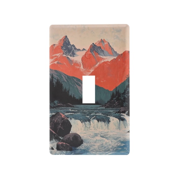 Yayeee Toggle Light Switch Wall Plate 1-Gang 4.5"x2.7" Home Decorative Outlet Cover, Mountains at Dawn