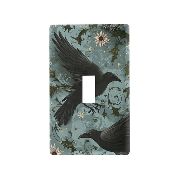 Yayeee Toggle Light Switch Wall Plate 1-Gang 4.5"x2.7" Home Decorative Outlet Cover, Mystic Crows Pattern