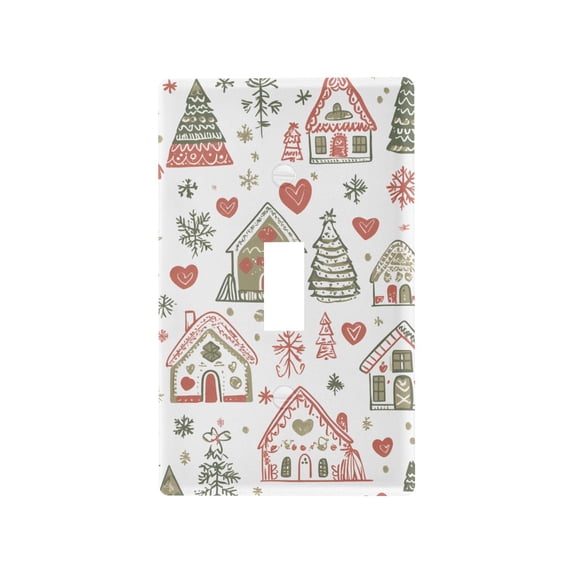 Yayeee Toggle Light Switch Wall Plate 1-Gang 4.5"x2.7" Home Decorative Outlet Cover, Nordic Christmas House