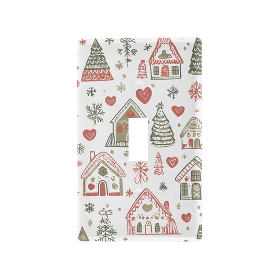 Yayeee Toggle Light Switch Wall Plate 1-Gang 4.5"x2.7" Home Decorative Outlet Cover, Nordic Christmas House