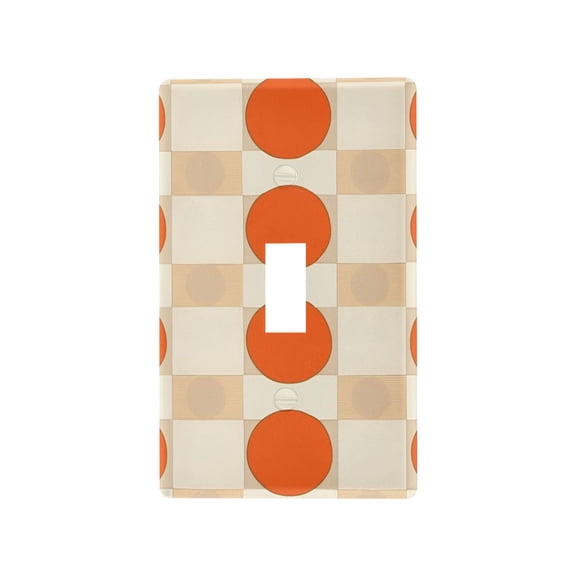 Yayeee Toggle Light Switch Wall Plate 1-Gang 4.5"x2.7" Home Decorative Outlet Cover, Orange Geometric Circles