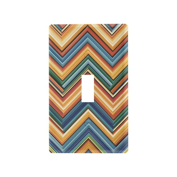 Yayeee Toggle Light Switch Wall Plate 1-Gang 4.5"x2.7" Home Decorative Outlet Cover, Orange Geometric