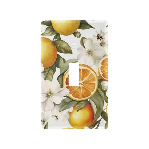 Yayeee Toggle Light Switch Wall Plate 1-Gang 4.5"x2.7" Home Decorative Outlet Cover, Oranges Watercolor