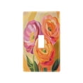 thumbnail image 1 of Yayeee Toggle Light Switch Wall Plate 1-Gang 4.5"x2.7" Home Decorative Outlet Cover, Pink Abstract Floral, 1 of 7