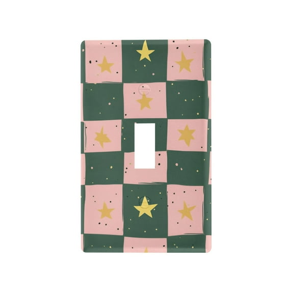 Yayeee Toggle Light Switch Wall Plate 1-Gang 4.5"x2.7" Home Decorative Outlet Cover, Pink Abstract
