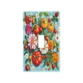 thumbnail image 1 of Yayeee Toggle Light Switch Wall Plate 1-Gang 4.5"x2.7" Home Decorative Outlet Cover, Pink Floral Tomatoes, 1 of 7