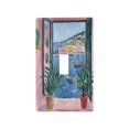 thumbnail image 1 of Yayeee Toggle Light Switch Wall Plate 1-Gang 4.5"x2.7" Home Decorative Outlet Cover, Pink Window, 1 of 7