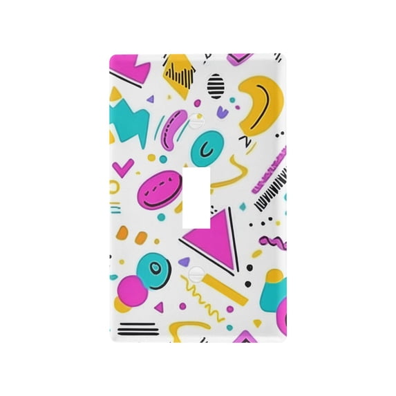 Yayeee Toggle Light Switch Wall Plate 1-Gang 4.5"x2.7" Home Decorative Outlet Cover, Purple Abstract Shapes