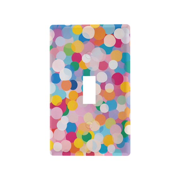 Yayeee Toggle Light Switch Wall Plate 1-Gang 4.5"x2.7" Home Decorative Outlet Cover, Purple Colorful Circles