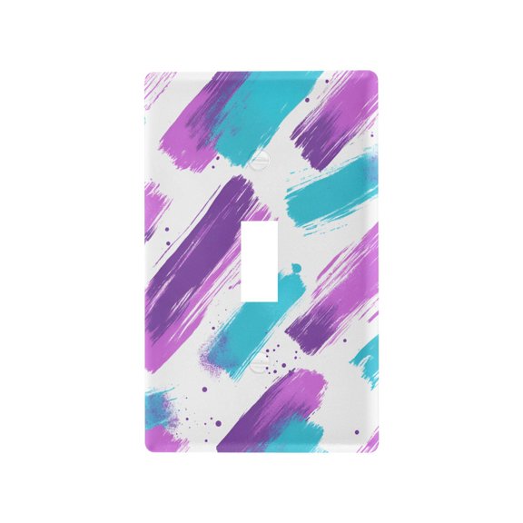 Yayeee Toggle Light Switch Wall Plate 1-Gang 4.5"x2.7" Home Decorative Outlet Cover, Purple Drawing