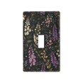 thumbnail image 1 of Yayeee Toggle Light Switch Wall Plate 1-Gang 4.5"x2.7" Home Decorative Outlet Cover, Purple Floral Pattern, 1 of 7
