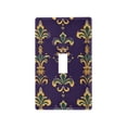 thumbnail image 1 of Yayeee Toggle Light Switch Wall Plate 1-Gang 4.5"x2.7" Home Decorative Outlet Cover, Purple Flowers Pattern, 1 of 7