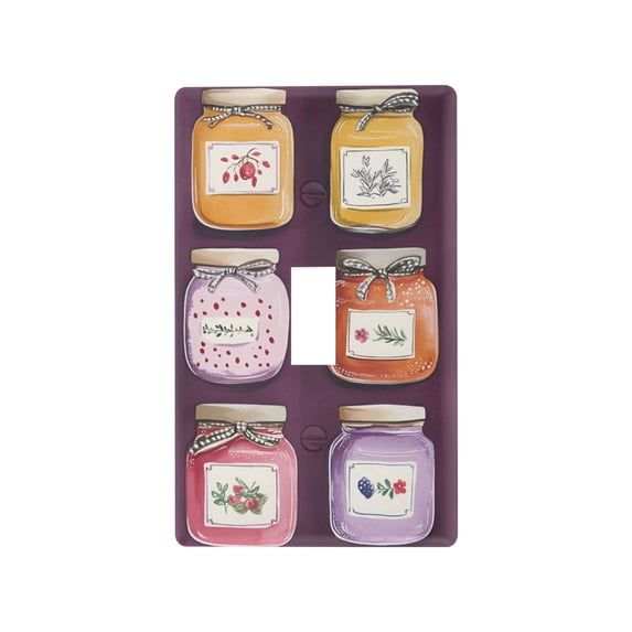 Yayeee Toggle Light Switch Wall Plate 1-Gang 4.5"x2.7" Home Decorative Outlet Cover, Purple Jam