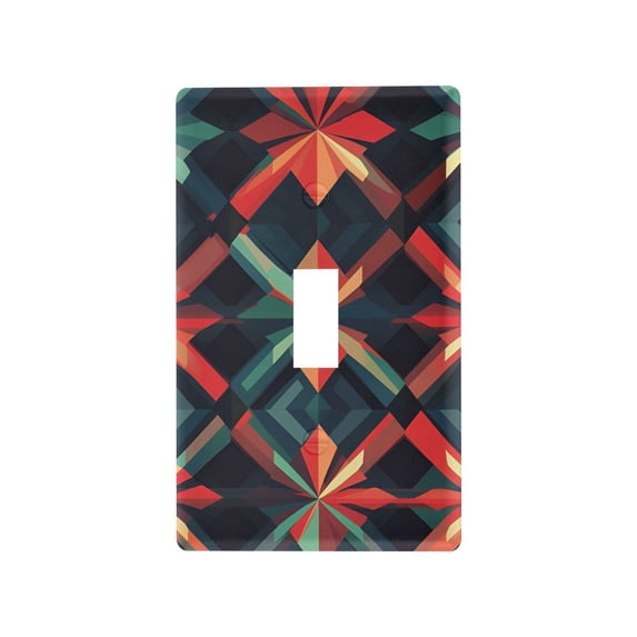Yayeee Toggle Light Switch Wall Plate 1-Gang 4.5"x2.7" Home Decorative Outlet Cover, Red Abstract