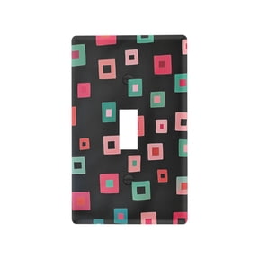 Yayeee Toggle Light Switch Wall Plate 1-Gang 4.5"x2.7" Home Decorative Outlet Cover, Red Block Pattern