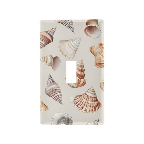 Yayeee Toggle Light Switch Wall Plate 1-Gang 4.5"x2.7" Home Decorative Outlet Cover, Red Watercolor Seashells