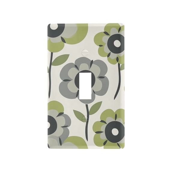 Yayeee Toggle Light Switch Wall Plate 1-Gang 4.5"x2.7" Home Decorative Outlet Cover, Retro Flower