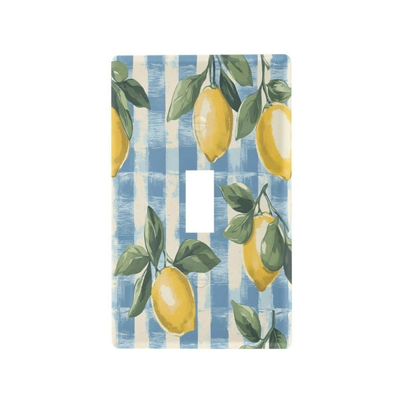 Yayeee Toggle Light Switch Wall Plate 1-Gang 4.5"x2.7" Home Decorative Outlet Cover, Retro Lemon Leaves