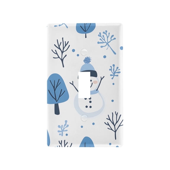 Yayeee Toggle Light Switch Wall Plate 1-Gang 4.5"x2.7" Home Decorative Outlet Cover, Simple Cartoon Snowmen