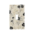 thumbnail image 1 of Yayeee Toggle Light Switch Wall Plate 1-Gang 4.5"x2.7" Home Decorative Outlet Cover, Small Black Flowers, 1 of 7