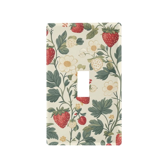 Yayeee Toggle Light Switch Wall Plate 1-Gang 4.5"x2.7" Home Decorative Outlet Cover, Small Strawberry Pattern