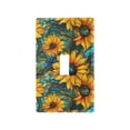 thumbnail image 1 of Yayeee Toggle Light Switch Wall Plate 1-Gang 4.5"x2.7" Home Decorative Outlet Cover, Stained Glass Sunflowers Pattern, 1 of 7
