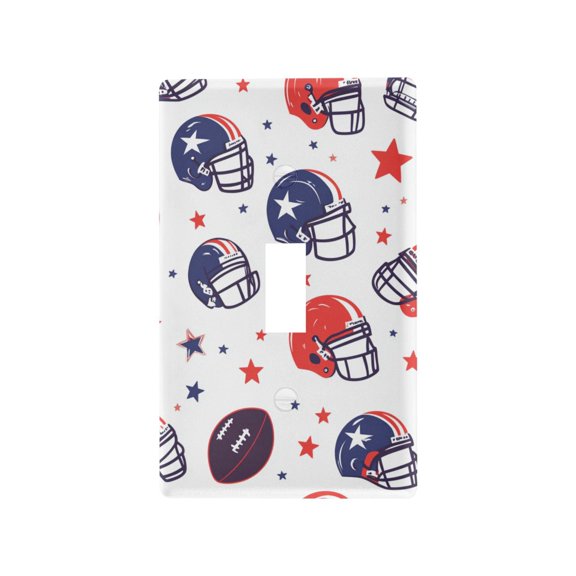 Yayeee Toggle Light Switch Wall Plate 1-Gang 4.5"x2.7" Home Decorative Outlet Cover, Star Spangled Helmets