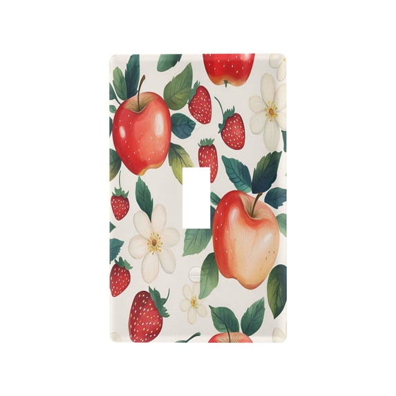 Yayeee Toggle Light Switch Wall Plate 1-Gang 4.5"x2.7" Home Decorative Outlet Cover, Strawberry Pattern