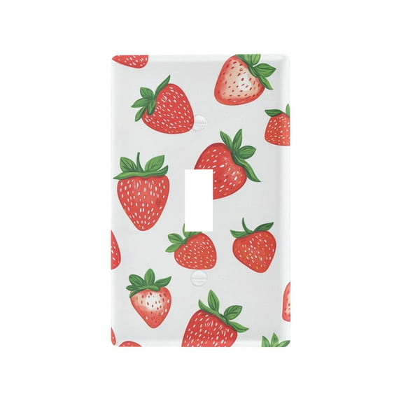 Yayeee Toggle Light Switch Wall Plate 1-Gang 4.5"x2.7" Home Decorative Outlet Cover, Strawberry