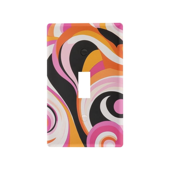 Yayeee Toggle Light Switch Wall Plate 1-Gang 4.5"x2.7" Home Decorative Outlet Cover, Swirling Circles