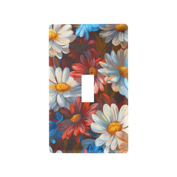 Yayeee Toggle Light Switch Wall Plate 1-Gang 4.5"x2.7" Home Decorative Outlet Cover, Vibrant Floral