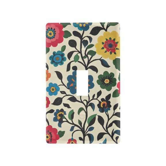 Yayeee Toggle Light Switch Wall Plate 1-Gang 4.5"x2.7" Home Decorative Outlet Cover, Vibrant Floral