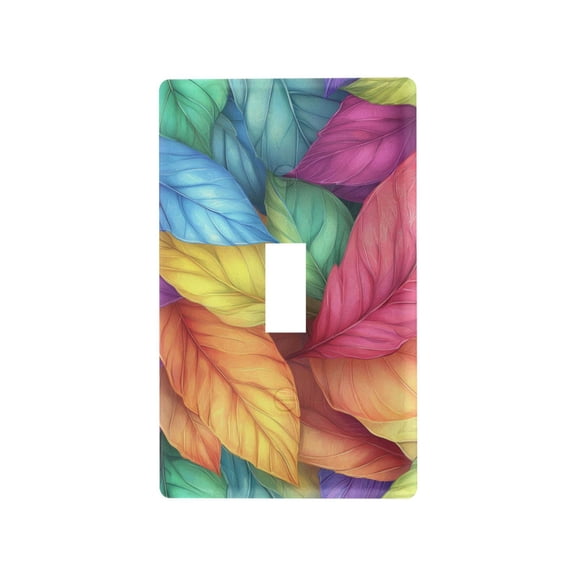 Yayeee Toggle Light Switch Wall Plate 1-Gang 4.5"x2.7" Home Decorative Outlet Cover, Vibrant Leaves Pattern