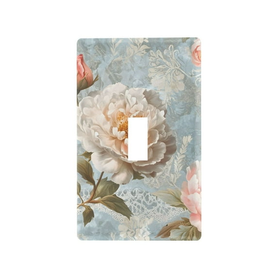Yayeee Toggle Light Switch Wall Plate 1-Gang 4.5"x2.7" Home Decorative Outlet Cover, Whimsical Rose