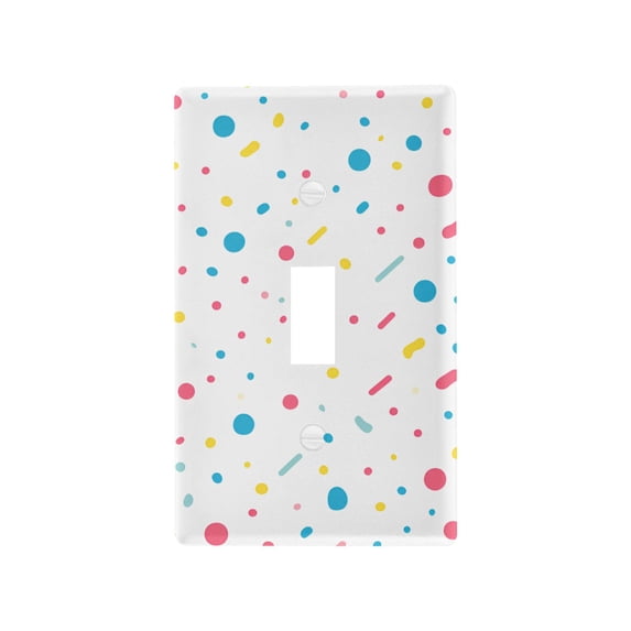 Yayeee Toggle Light Switch Wall Plate 1-Gang 4.5"x2.7" Home Decorative Outlet Cover, White Retro Pattern