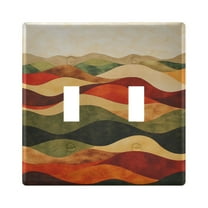 Yayeee Toggle Light Switch Wall Plate 2-Gang 4.56"x4.48" Decorative Outlet Cover, Abstract Desert Pattern