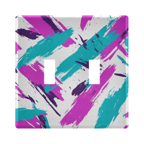 Yayeee Toggle Light Switch Wall Plate 2-Gang 4.56"x4.48" Decorative Outlet Cover, Abstract Drawing