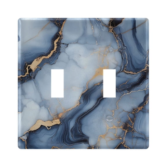 Yayeee Toggle Light Switch Wall Plate 2-Gang 4.56"x4.48" Decorative Outlet Cover, Abstract Marble Pattern