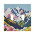 thumbnail image 1 of Yayeee Toggle Light Switch Wall Plate 2-Gang 4.56"x4.48" Decorative Outlet Cover, Abstract Mountain, 1 of 7