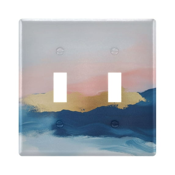Yayeee Toggle Light Switch Wall Plate 2-Gang 4.56"x4.48" Decorative Outlet Cover, Abstract Painting