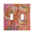 thumbnail image 1 of Yayeee Toggle Light Switch Wall Plate 2-Gang 4.56"x4.48" Decorative Outlet Cover, Abstract Pink Flowers, 1 of 7